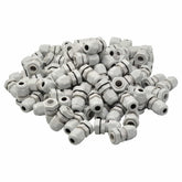 100 Pack IP68 PG7 White Nylon Cable Gland 3-6.5mm Cable Range - Twin Eagle Imports