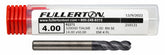 Fullerton 4.0mm 4 Flute TiAlN Coated Carbide Ball Nose Endmill - 3200 Series