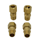 4pc Brass Compression Male Female Connector (T3/8xM1/4)