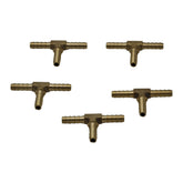 5pc 3/16" Three Way Brass Hose Barb Tee H6 Grab Kit