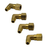 4pc Brass Compression Union 90° Male Female Elbow (T3/8xM1/8)
