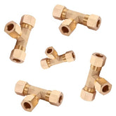 5 PCS – 1/4" Brass Compression Fitting Tee Union Grab Kit