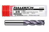 Fullerton 33817 0.375" 4 Flute TiAlN Coated Corner Radius End Mill - Twin Eagle Imports