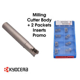 Kyocera MFH Mini Series - MFH16-S16-03-2TX Indexable Endmill - with 20x pcs LOGU030310ER-GM PR1825 Inserts - Twin Eagle Imports
