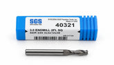 Kyocera SGS 40321 3mm 2 Flute Bright Uncoated Long Carbide Square End Mill - Twin Eagle Imports