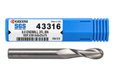 Kyocera SGS 43316 8mm 2 Flute Bright Uncoated Carbide Ball Nose End Mill - Twin Eagle Imports