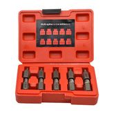 Twin Eagle Imports Hand Tool Multi Spline Screw Extractor Set 10 Piece Kit