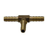 Twin Eagles Brass Connector 3/16" Three Way Brass Hose Barb Tee H6