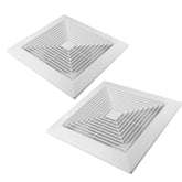 Twin Pack Ductsure 100mm Port Square Ceiling Diffuser With Adaptor Plate - Twin Eagle Imports