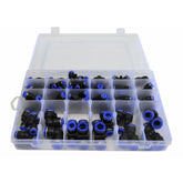60pc Metric Pneumatic Push in Air Line Hose Joiner Grab Kit Assortment - Twin Eagle Imports