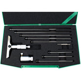 Insize 8pc Metric Depth Micrometer 0-200mm Range Series 3241-200 - Twin Eagle Imports