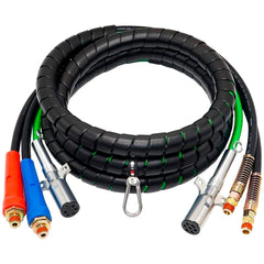 Heavy Duty 3-in-1 ABS Trailer Air Line Kit – 12 Ft Rubber Air Hoses with Power Line