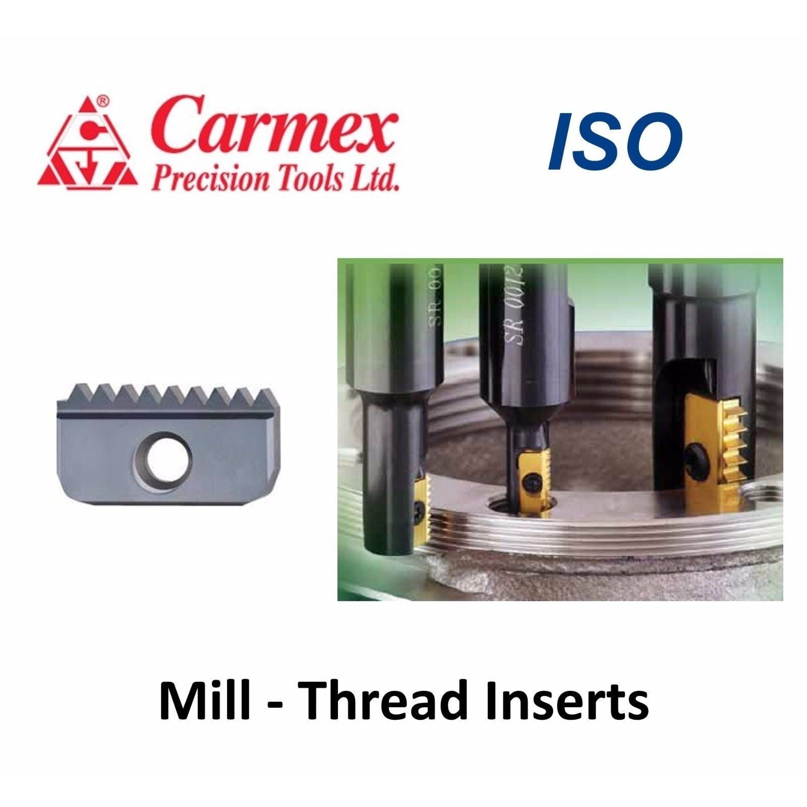 Carmex Internal ISO Threadmill Insert 14mm / 1.0mm Pitch / 14 I 1.0 ISO MT7