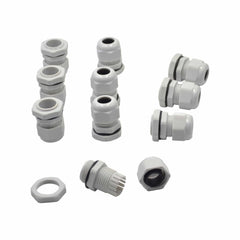 10 Pack IP68 PG13.5 White Nylon Cable Gland 6-12mm Cable Range - Twin Eagle Imports