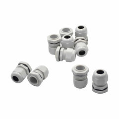 10 Pack IP68 PG13.5 White Nylon Cable Gland 6-12mm Cable Range - Twin Eagle Imports