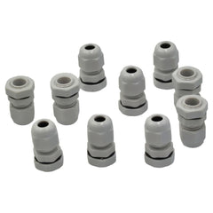 10 Pack IP68 PG7 White Nylon Cable Gland 3-6.5mm Cable Range - Twin Eagle Imports