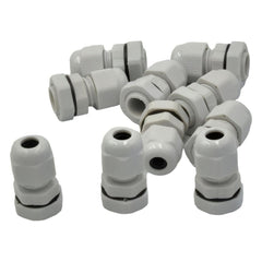 10 Pack IP68 PG7 White Nylon Cable Gland 3-6.5mm Cable Range - Twin Eagle Imports