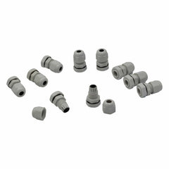 10 Pack IP68 PG7 White Nylon Cable Gland 3-6.5mm Cable Range - Twin Eagle Imports