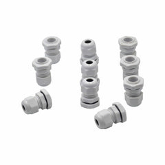 10 Pack IP68 PG9 White Nylon Cable Gland 4-8mm Cable Range - Twin Eagle Imports