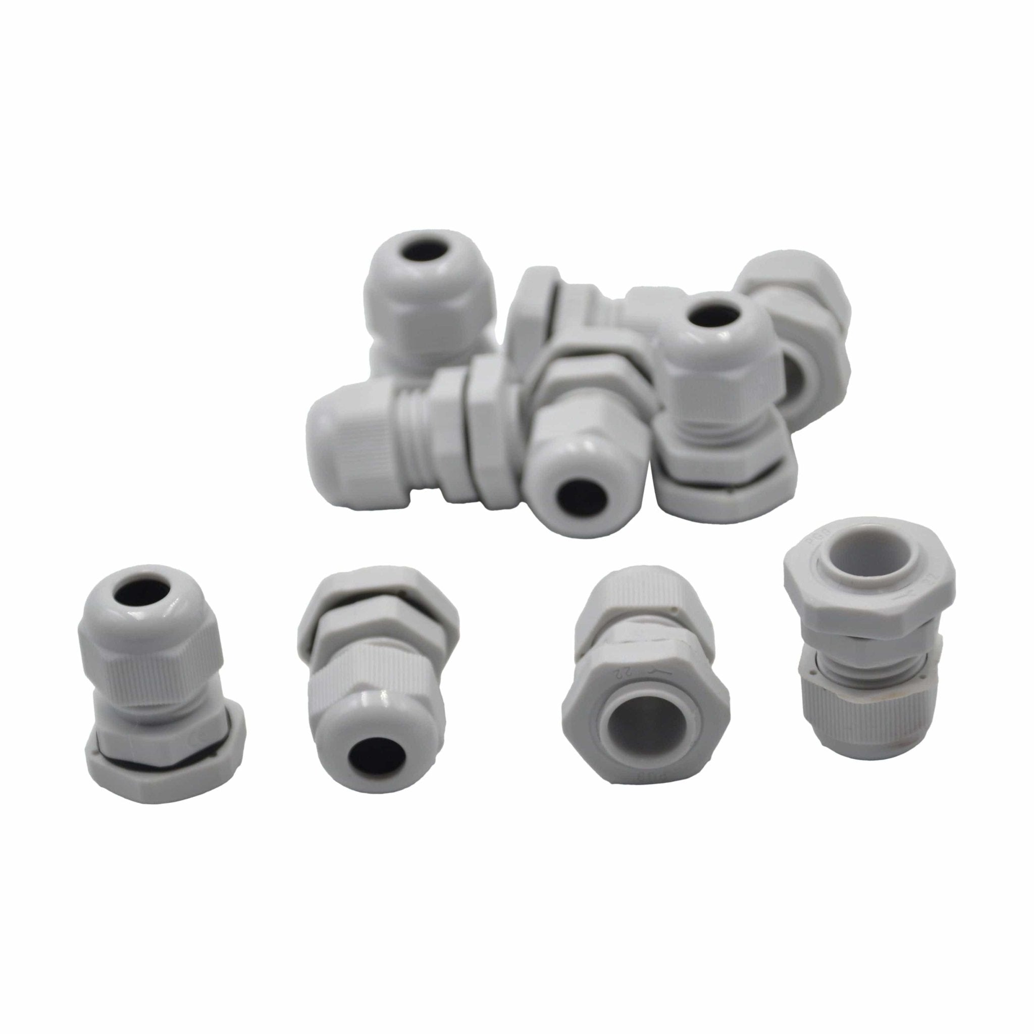 10 Pack IP68 PG9 White Nylon Cable Gland 4-8mm Cable Range - Twin Eagle Imports