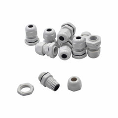 10 Pack IP68 PG9 White Nylon Cable Gland 4-8mm Cable Range - Twin Eagle Imports