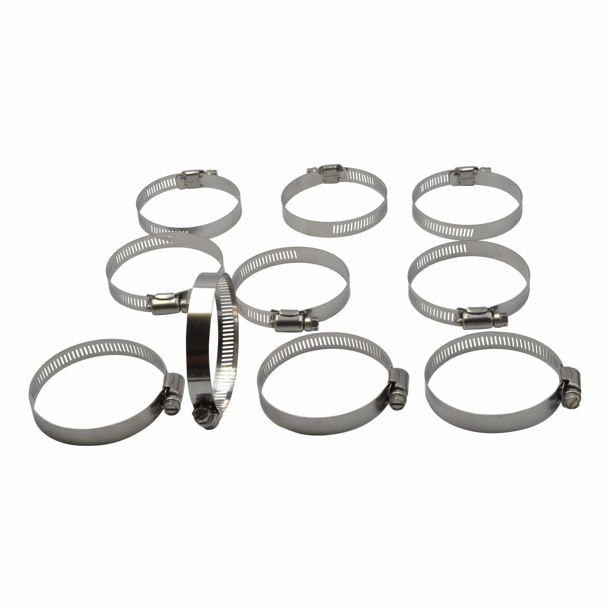 10 Piece 304 Stainless Steel 52-76mm Worm Drive Hose Clamp - Twin Eagle Imports