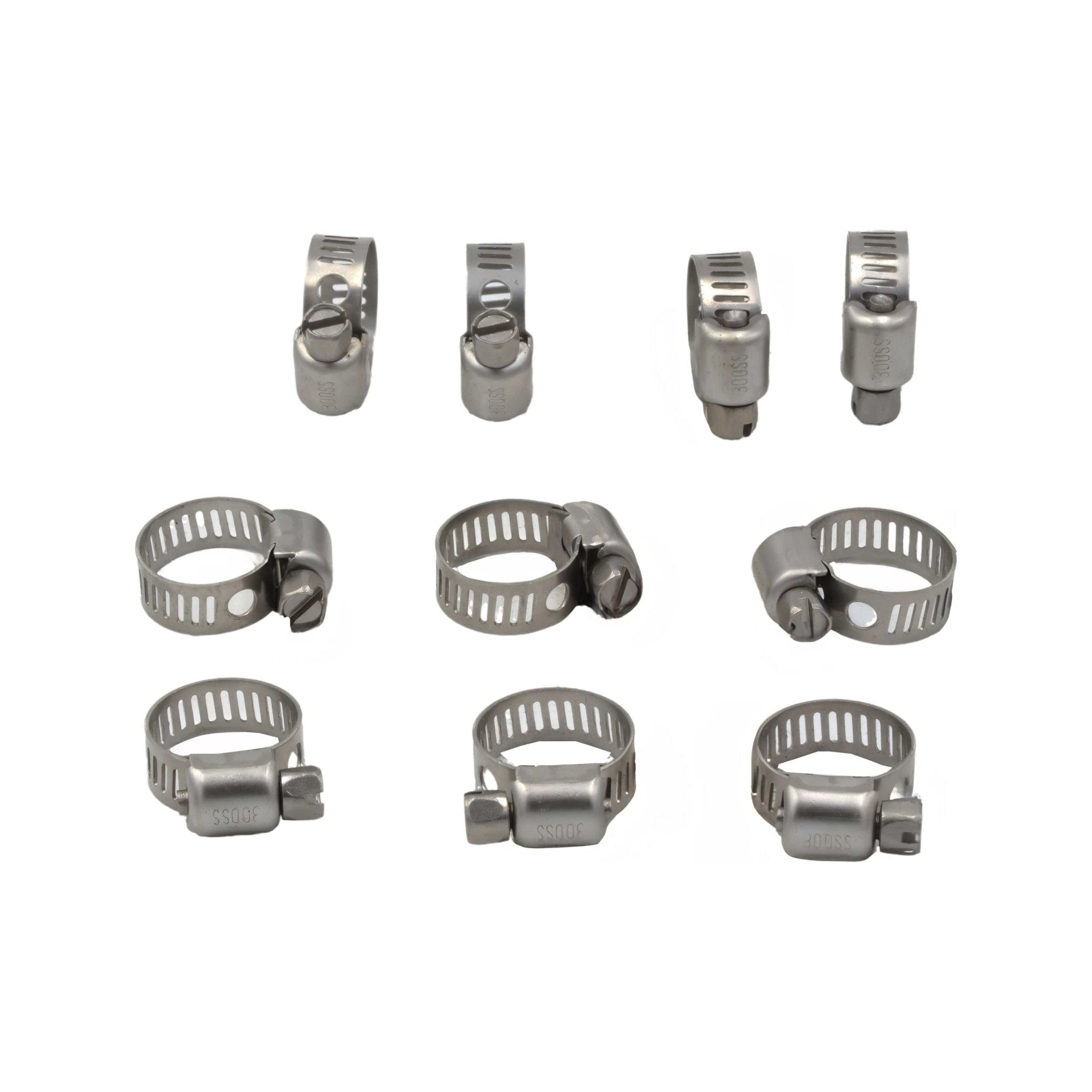 10 Piece 304 Stainless Steel 6-15mm Worm Drive Hose Clamp - Twin Eagle Imports