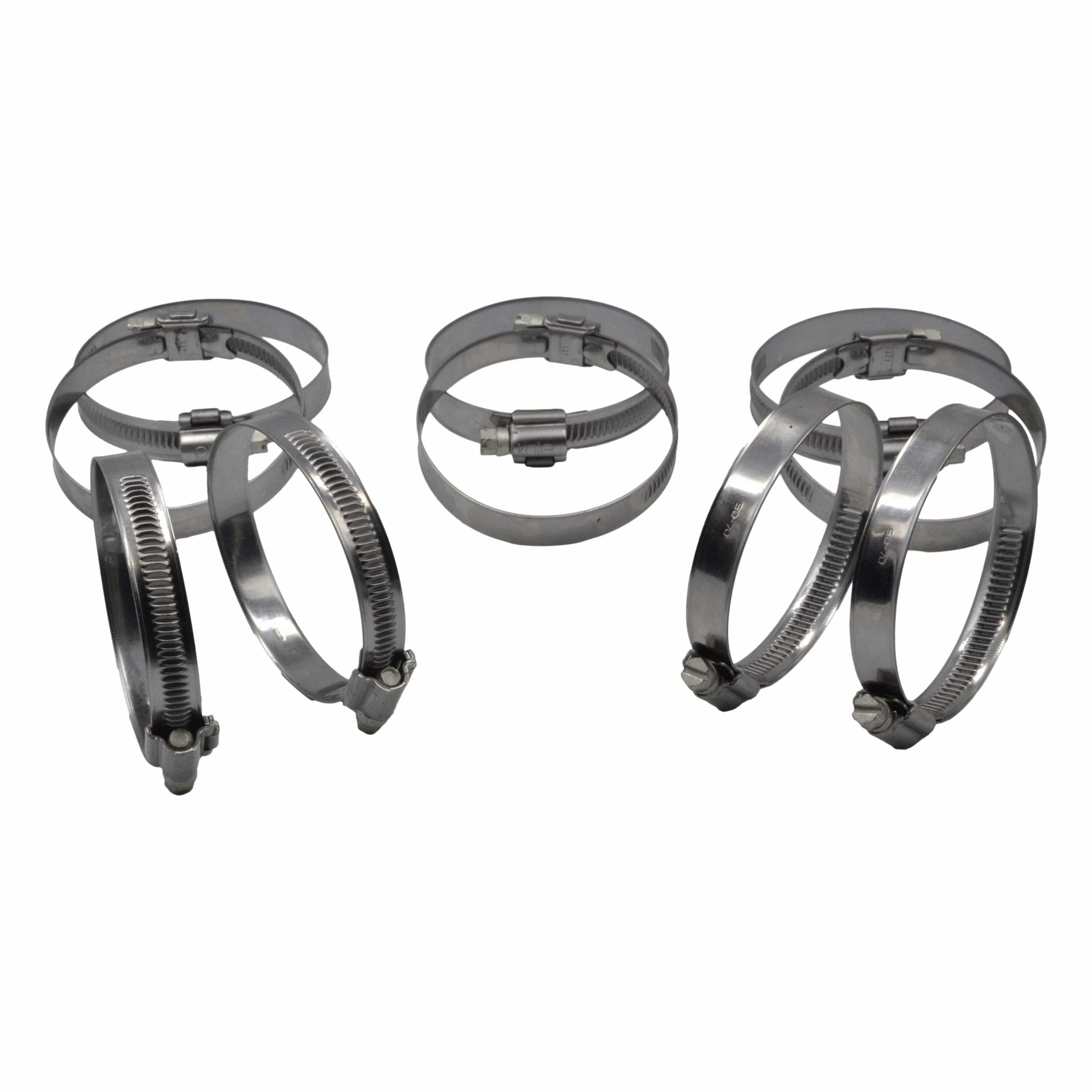10 Piece Kale 304 Stainless Steel 50-70mm Worm Drive Hose Clamp - Twin Eagle Imports