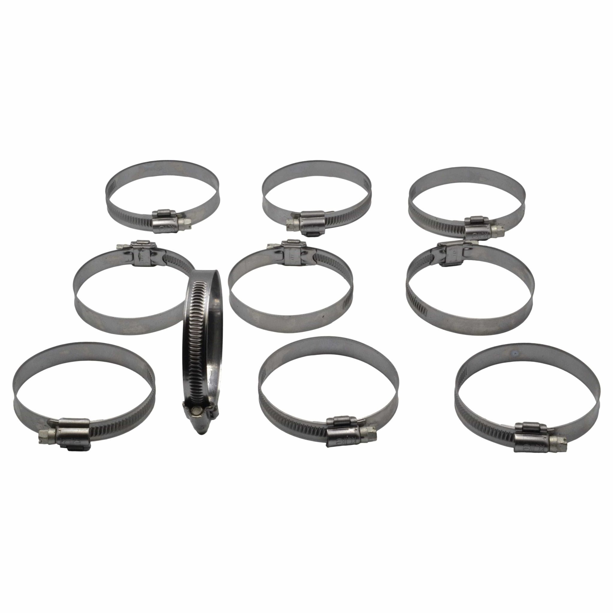 10 Piece Kale 304 Stainless Steel 50-70mm Worm Drive Hose Clamp - Twin Eagle Imports