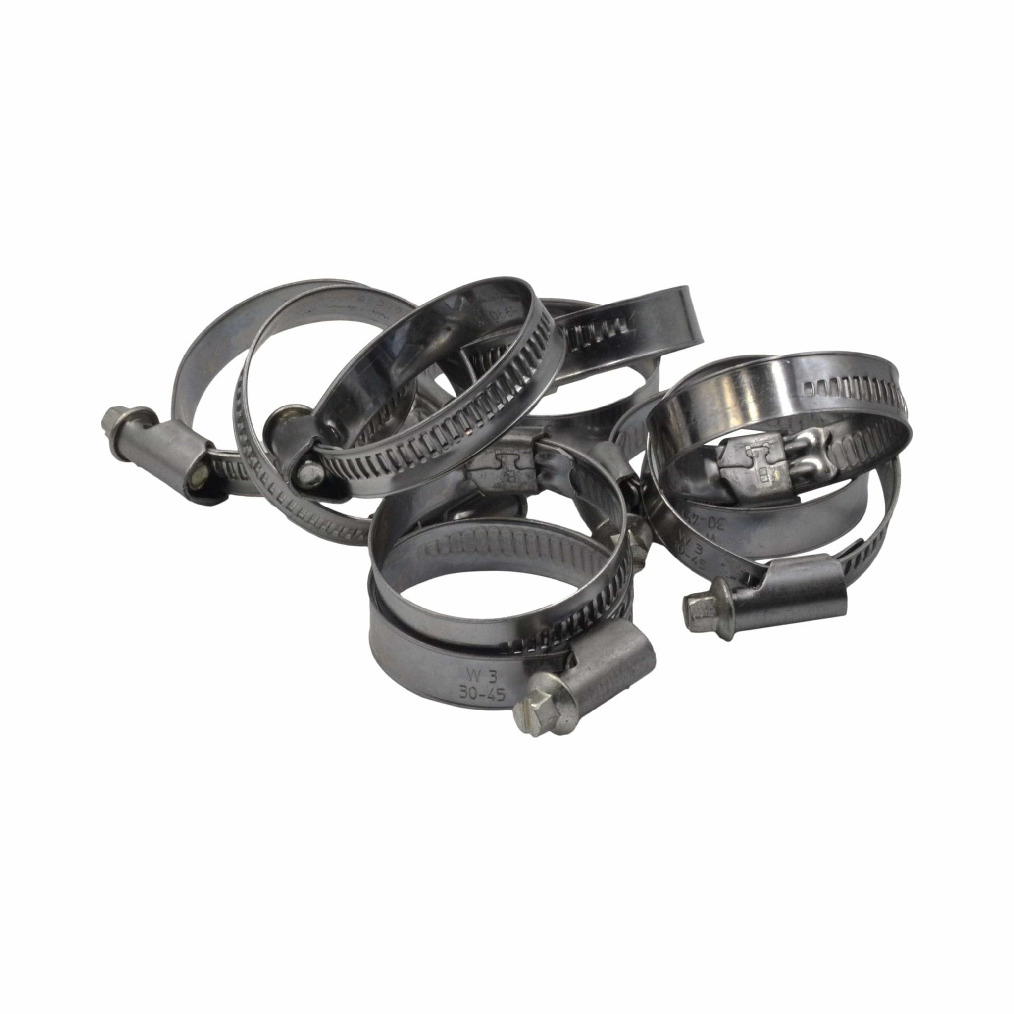 10 Piece Norma 304 Stainless Steel 30-45mm Worm Drive Hose Clamp - Twin Eagle Imports