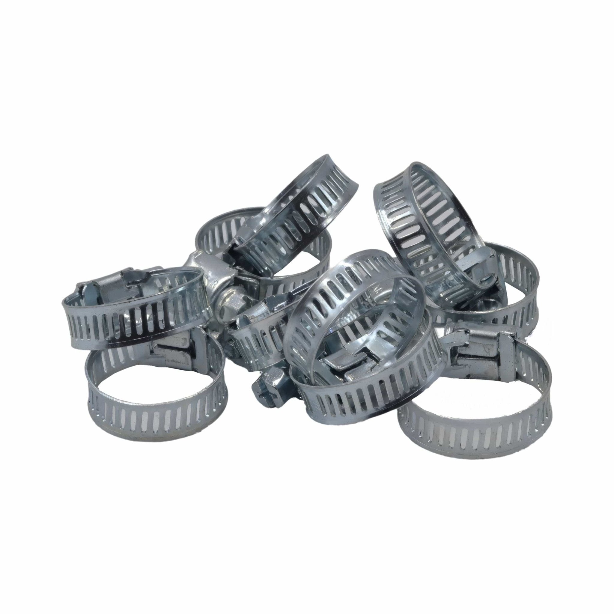 10 Piece Zinc 12-23mm Worm Drive Hose Clamp - Twin Eagle Imports