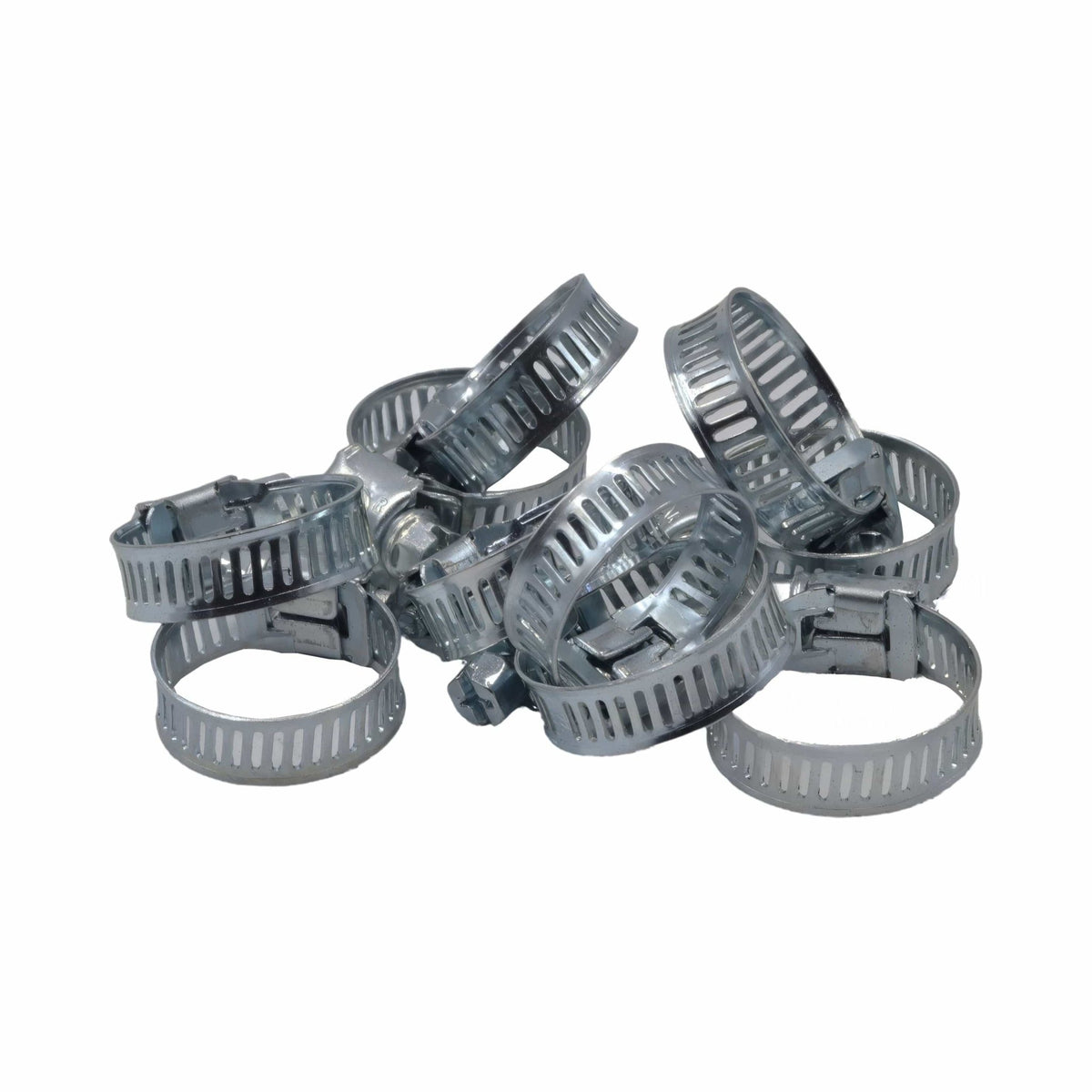 10 Piece Zinc 12-23mm Worm Drive Hose Clamp - Twin Eagle Imports