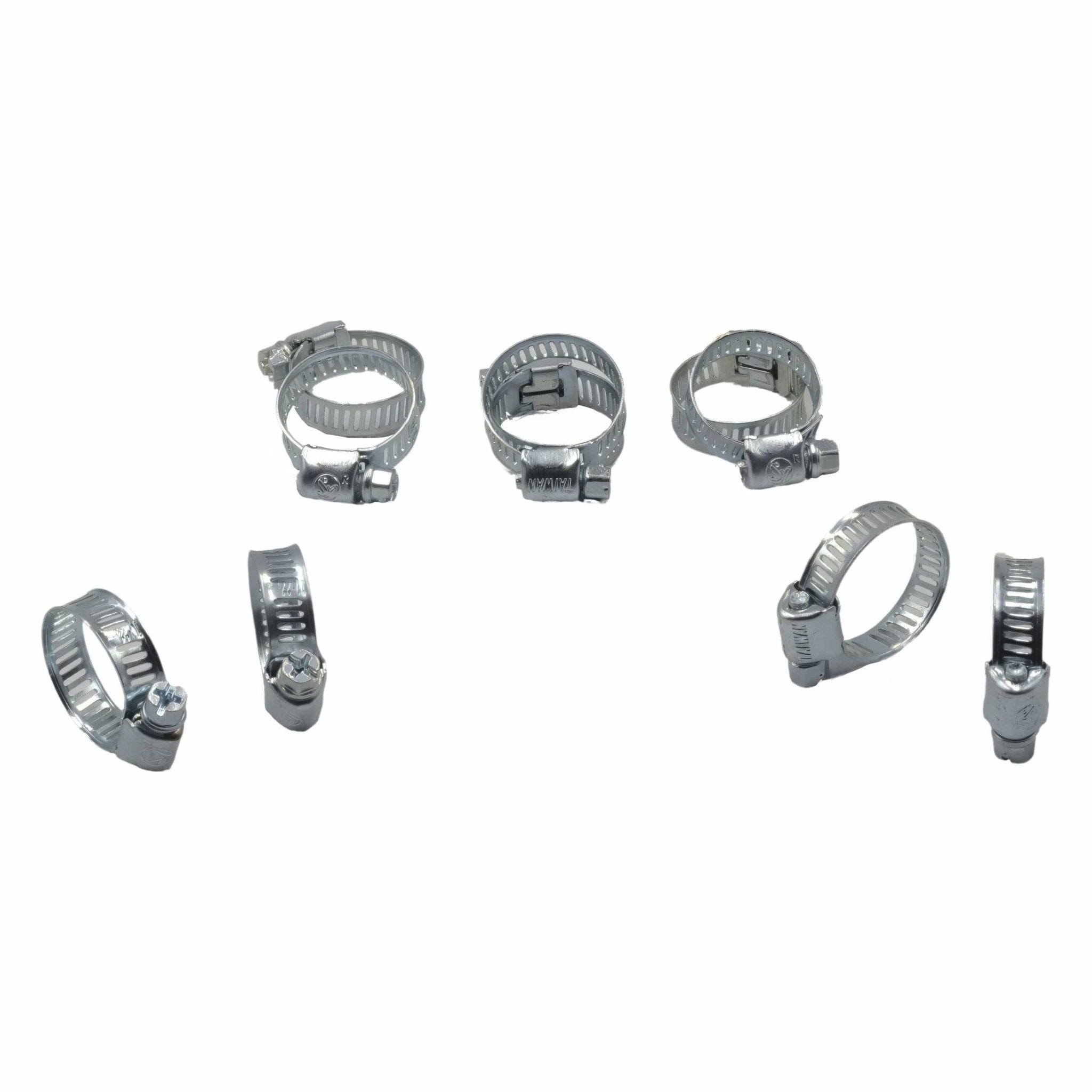 10 Piece Zinc 12-23mm Worm Drive Hose Clamp - Twin Eagle Imports