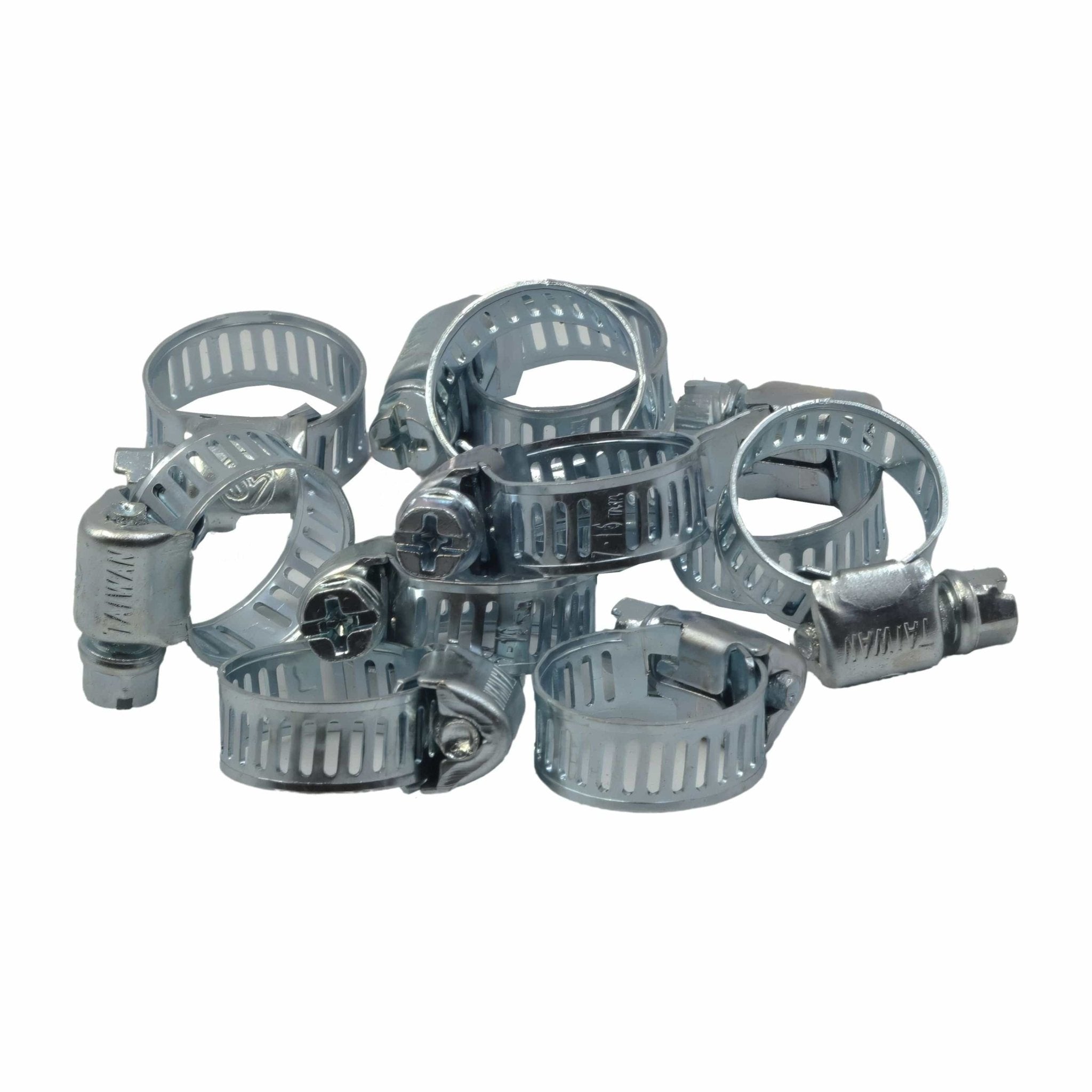 10 Piece Zinc 6-15mm Worm Drive Hose Clamp - Twin Eagle Imports