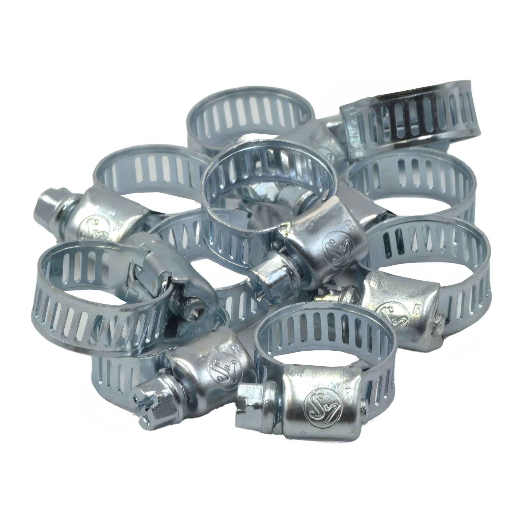 10 Piece Zinc 6-15mm Worm Drive Hose Clamp - Twin Eagle Imports
