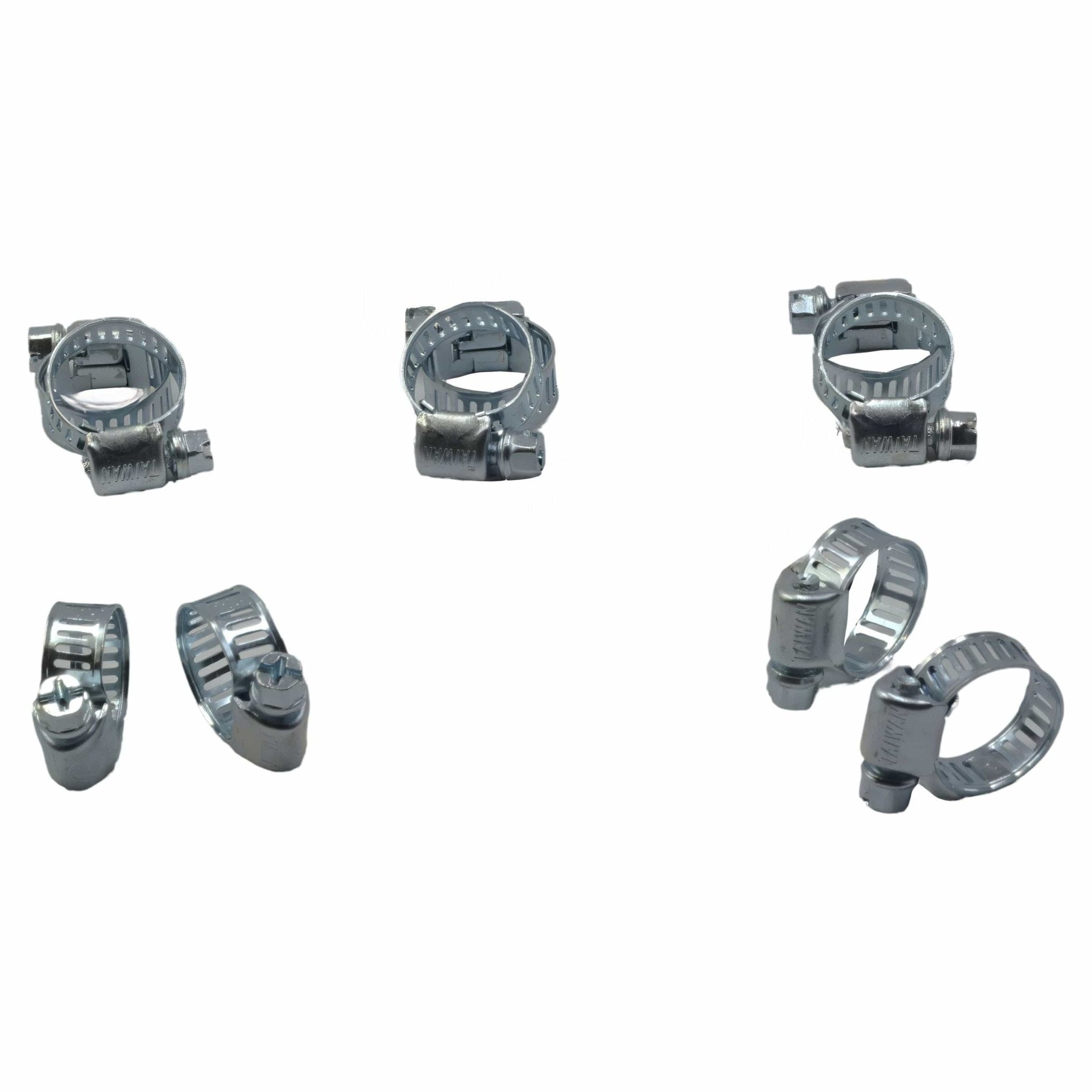 10 Piece Zinc 6-15mm Worm Drive Hose Clamp - Twin Eagle Imports