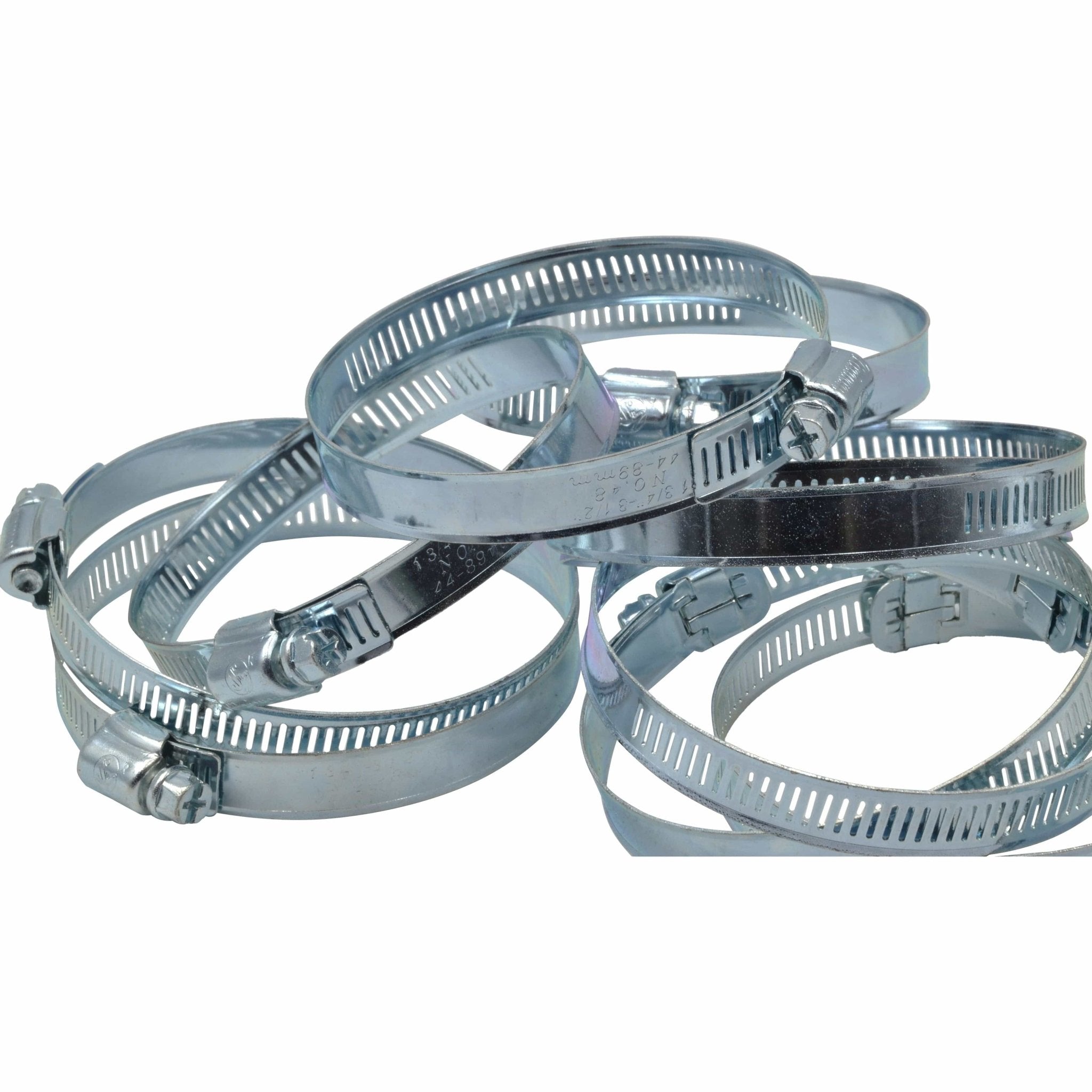 10 Piece Zinc Coated Steel 65-89mm Worm Drive Hose Clamp - Twin Eagle Imports
