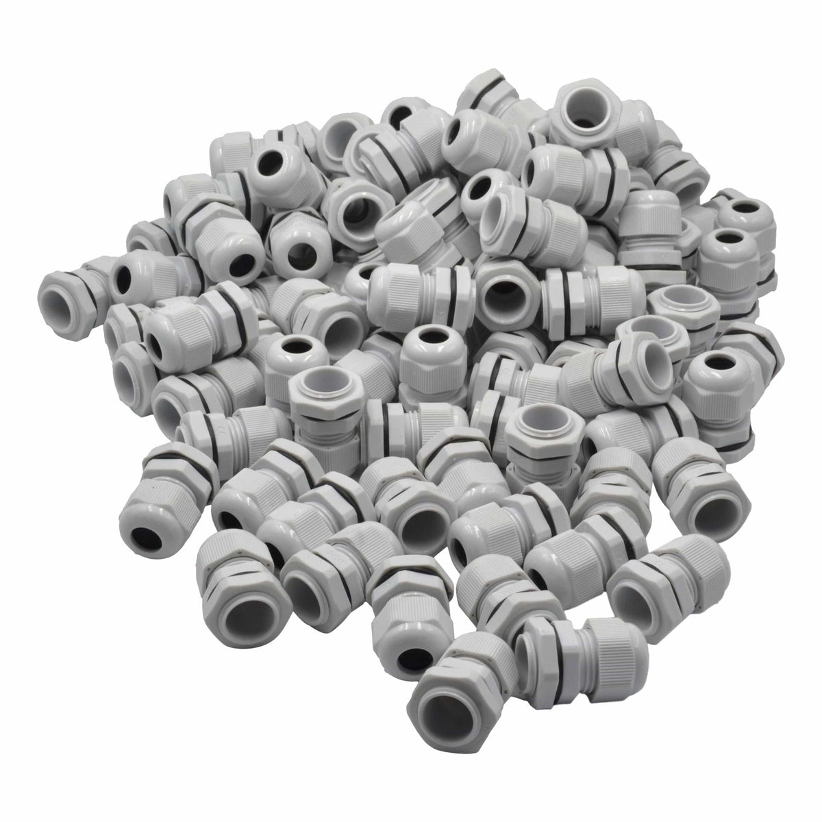 100 Pack IP68 PG11 White Nylon Cable Gland 5-10mm Cable Range - Twin Eagle Imports