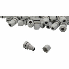 100 Pack IP68 PG7 White Nylon Cable Gland 3-6.5mm Cable Range - Twin Eagle Imports