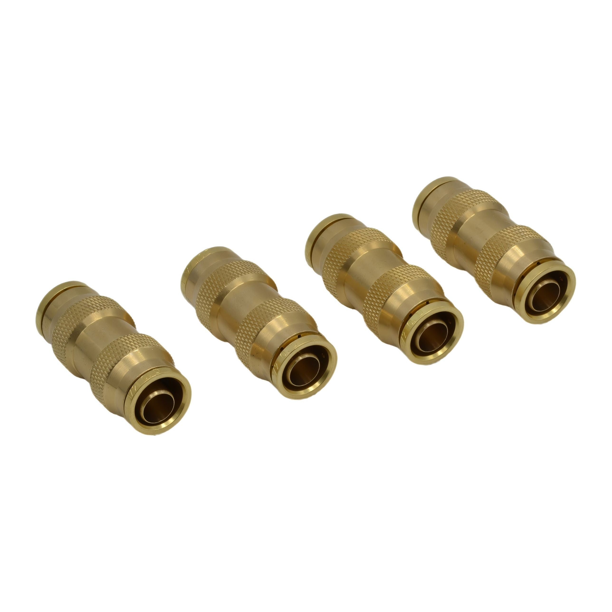 4 Piece 1/2 DOT Straight Brass Push in Hose Connect Grab Kit Assortment
