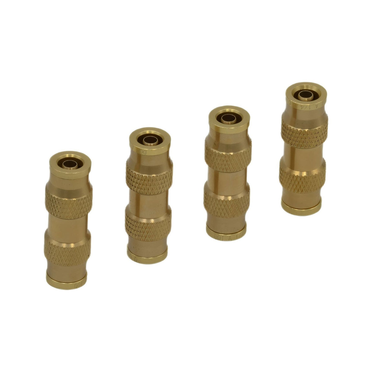 4 Piece 1/4 DOT Straight Brass Push in Hose Connect Grab Kit Assortment