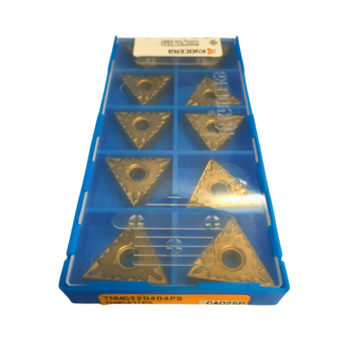 10pc Kyocera TNMG220404PS CA025P – Turning Insert (Medium to Roughing, PS Chipbreaker) - Twin Eagle Imports