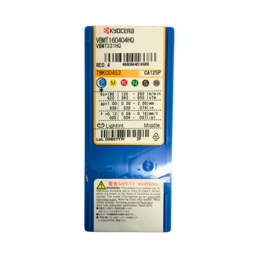 10pc Kyocera VBMT160404HQ CA125P – Turning Insert (Finishing to Medium, HQ Chipbreaker) - Twin Eagle Imports