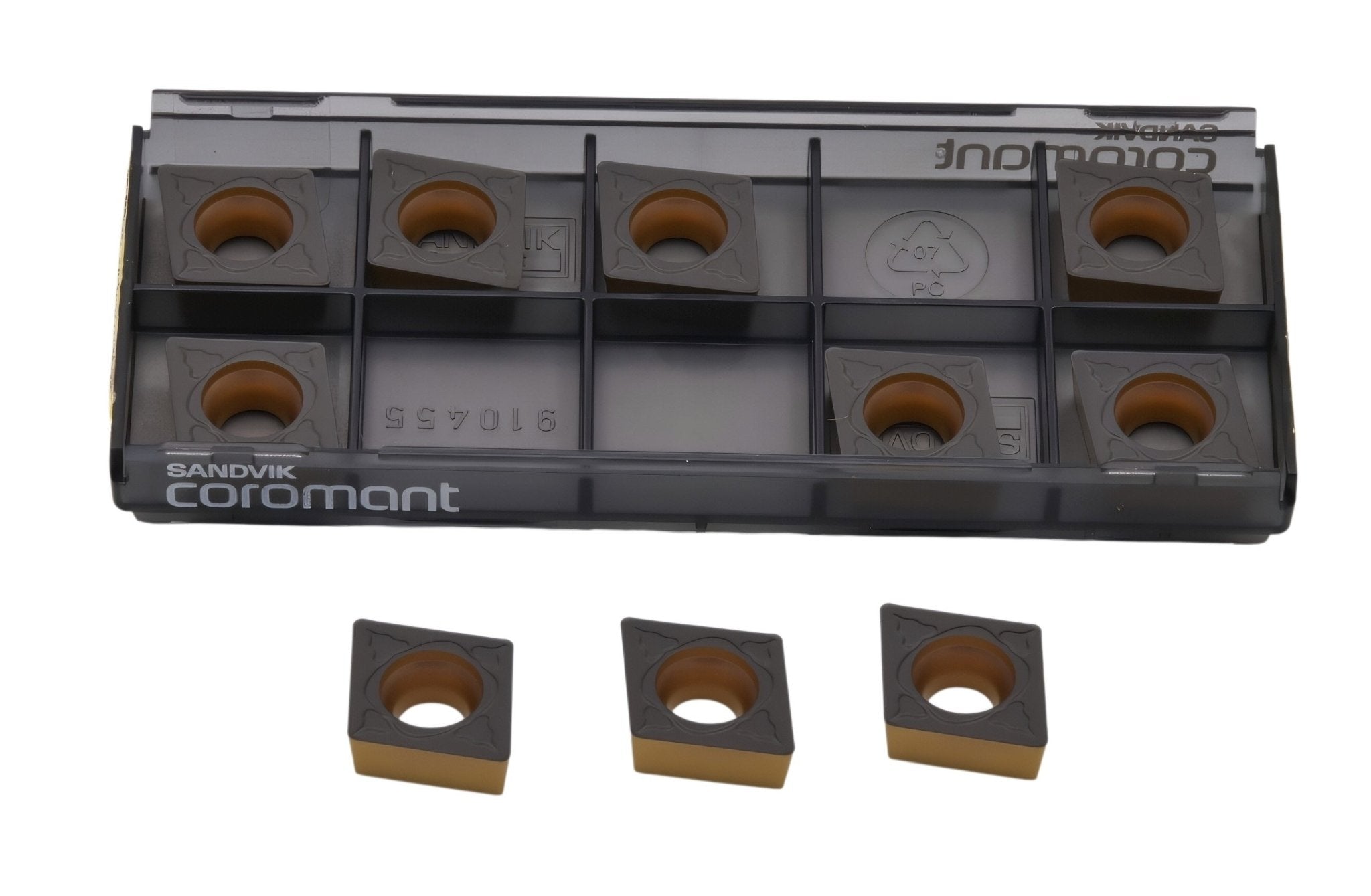 10pc Sandvik Medium Chipbreaker - Steel / Cast Iron Grade Insert - CCMT 12 04 08-PM 4425 - Twin Eagle Imports