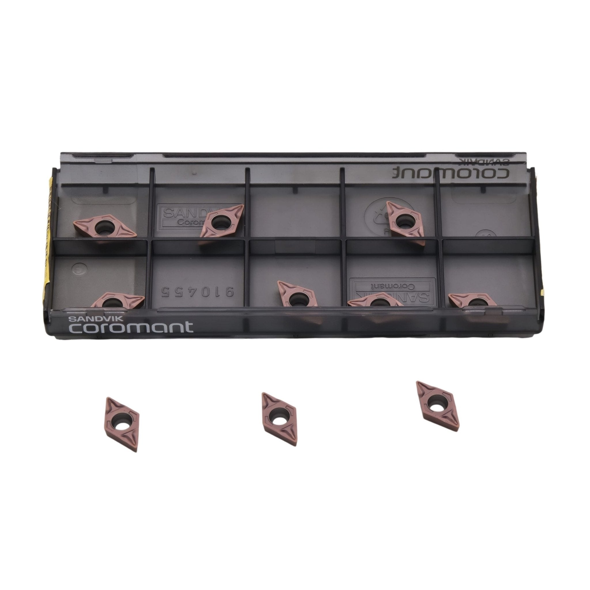 10pcs Sandvik DCMT 07 02 04-MF 1125 – Turning Insert (Finishing, MF Chipbreaker) - Twin Eagle Imports
