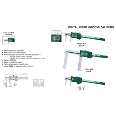 Insize Digital Inside Groove Caliper 22-150mm Range Series 1120-150A