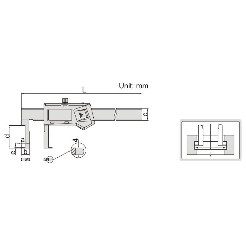 Insize Digital Inside Groove Caliper 25-200mm Range Series 1120-200A