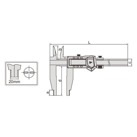 Insize Digital Caliper 0-500mm / 0-20" Range Series 1136-503