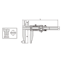 Insize Digital Caliper 0-500mm / 0-20" Range Series 1136-503