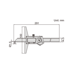 Insize Digital Point Depth Gauge 0-200mm x 0.01mm Range Series 1143-200A